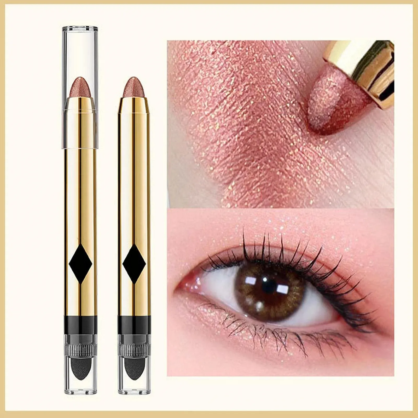 Карандаш-тени для век Lingjiong, Двусторонний, Перламутровый, Водостойкий, Блестящий, фото №4 Карандаш-тени для век Lingjiong, Двусторонний, Перламутровый, Водостойкий, Блестящий, фото №4