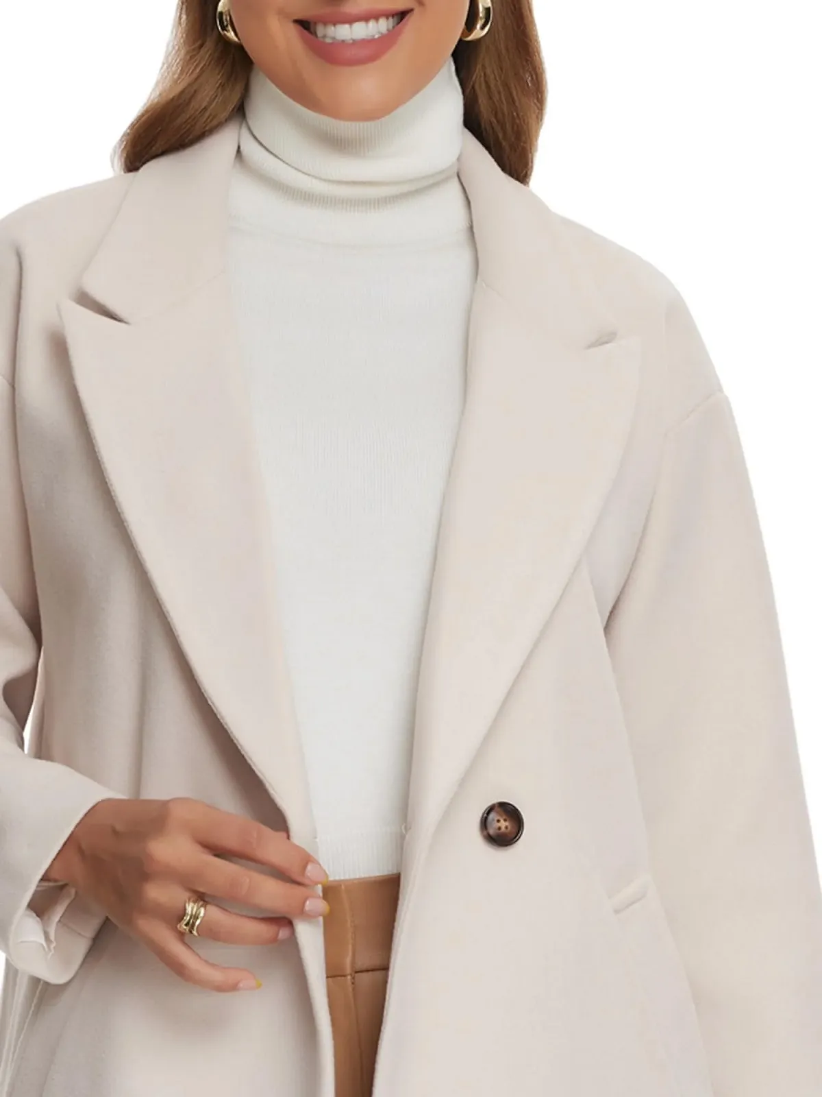 Пальто Allegra K Двубортное Средней Длины, фото №5 Пальто Allegra K Двубортное Средней Длины, фото №5