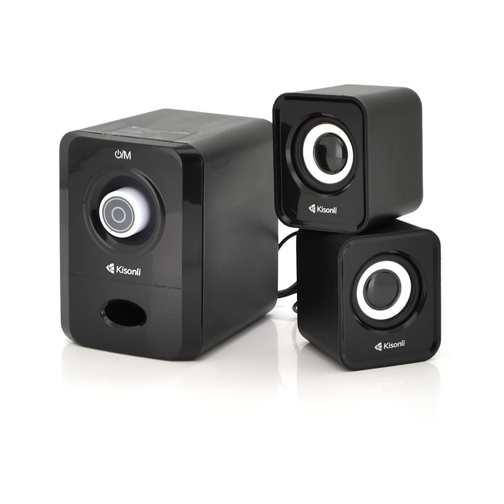 Колонки 2.1 Kisonli U-2900BT, для ПК і ноутбука USB 3.5mm, 5W 2x3W 20Hz 20KHz з сабвуфером bluetooth Black BOX Q40, фото №1