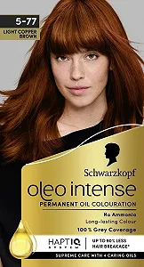 Краска для волос Schwarzkopf Oleo Intense 5-77 Светло-медный каштановый, стойкая, с маслом, 100% покрытие седины, без аммиака - Фото 1