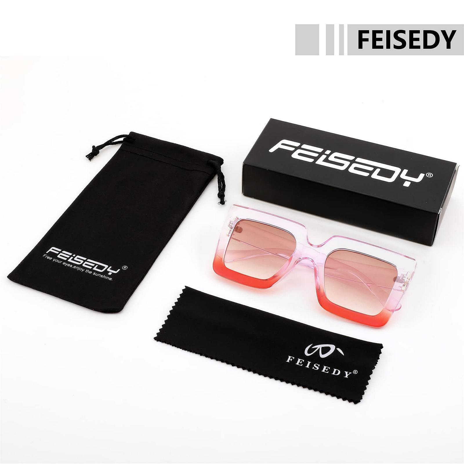 Солнцезащитные квадратные очки FEISEDY Винтажные модные большие B2380, фото №6