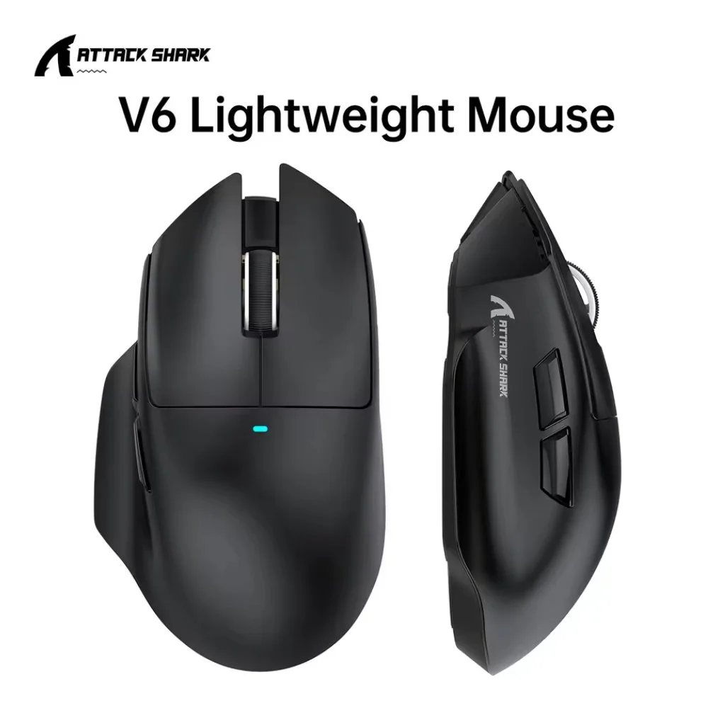 Миша Attack Shark V6 PAW3311 25000DPI 1000Гц Black, фото №1