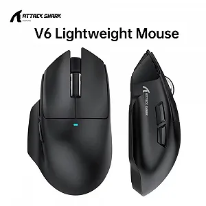 Миша Attack Shark V6 PAW3311 25000DPI 1000Гц Black - Фото 1