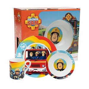Набор детской посуды United Labels Fireman Sam, 3 предмета, Rainbow, фарфоровый - Фото 1