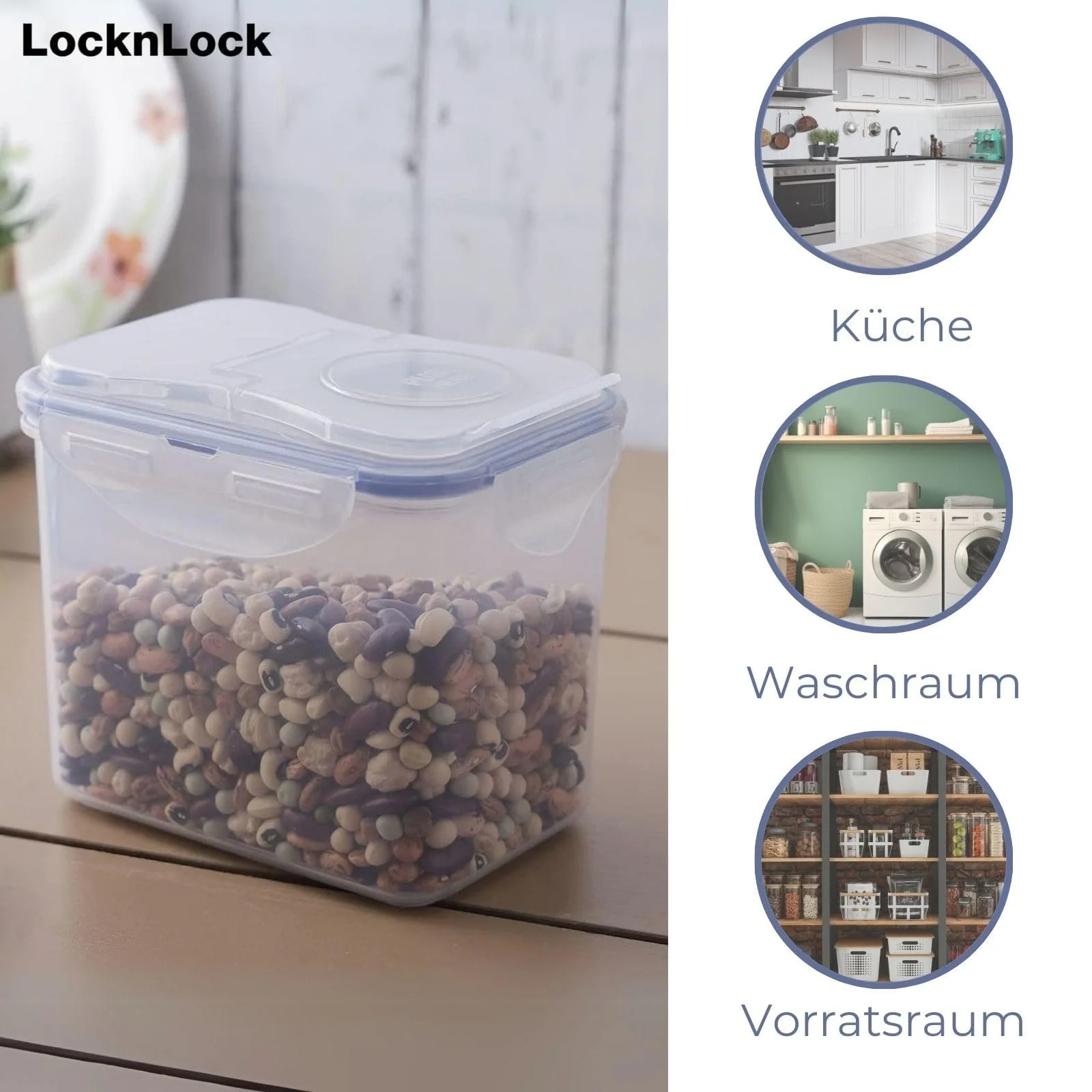 Ємність для зберігання Lock & Lock Герметичний Прямокутний Пластиковий 1,8 л Прозорий, фото №5