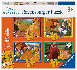 Детский пазл Ravensburger The Lion King 4 в 1 12, 16, 20, 24 детали 70 x 50 см - Фото 1