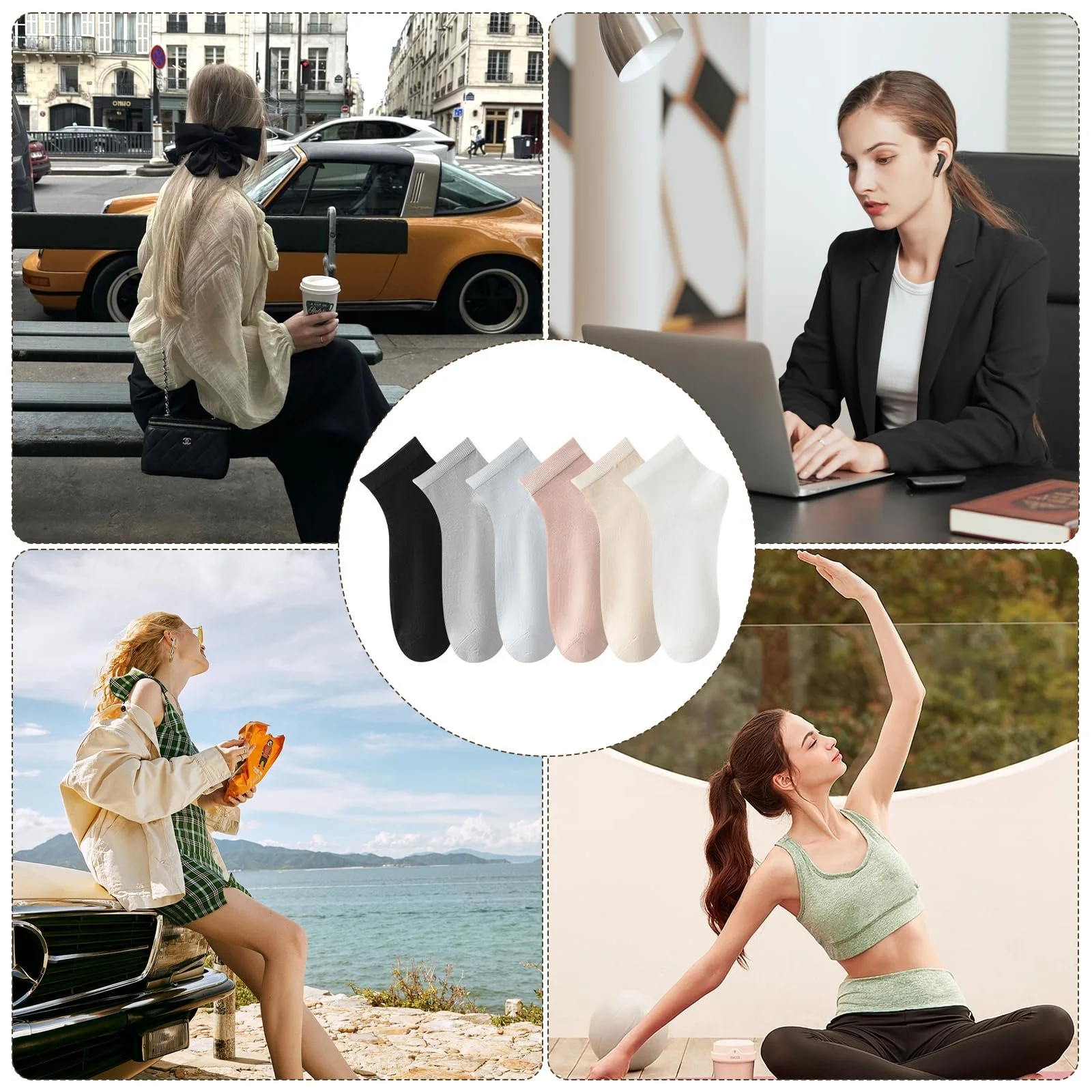 Жіночі спортивні шкарпетки 6 пар 35-38 Тонкі, фото №7