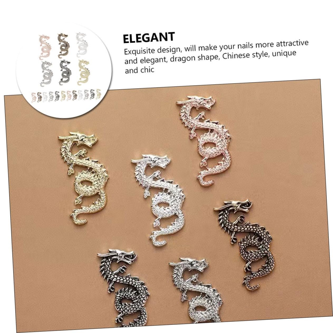 Прикраси для нігтів Healeved, Дракон, Метал, фото №9