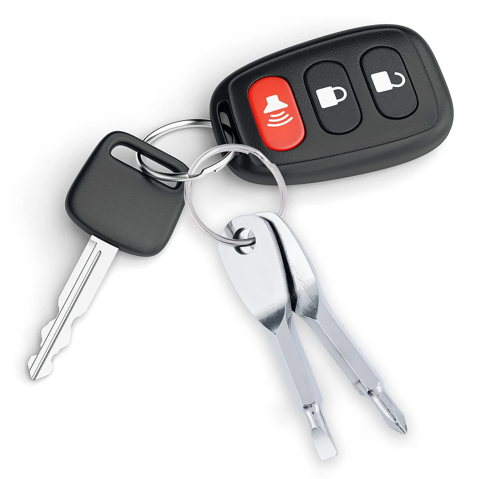 Брелок викрутка Cobee багатоцільова 2 штуки плоска хрестова міні срібний, фото №5