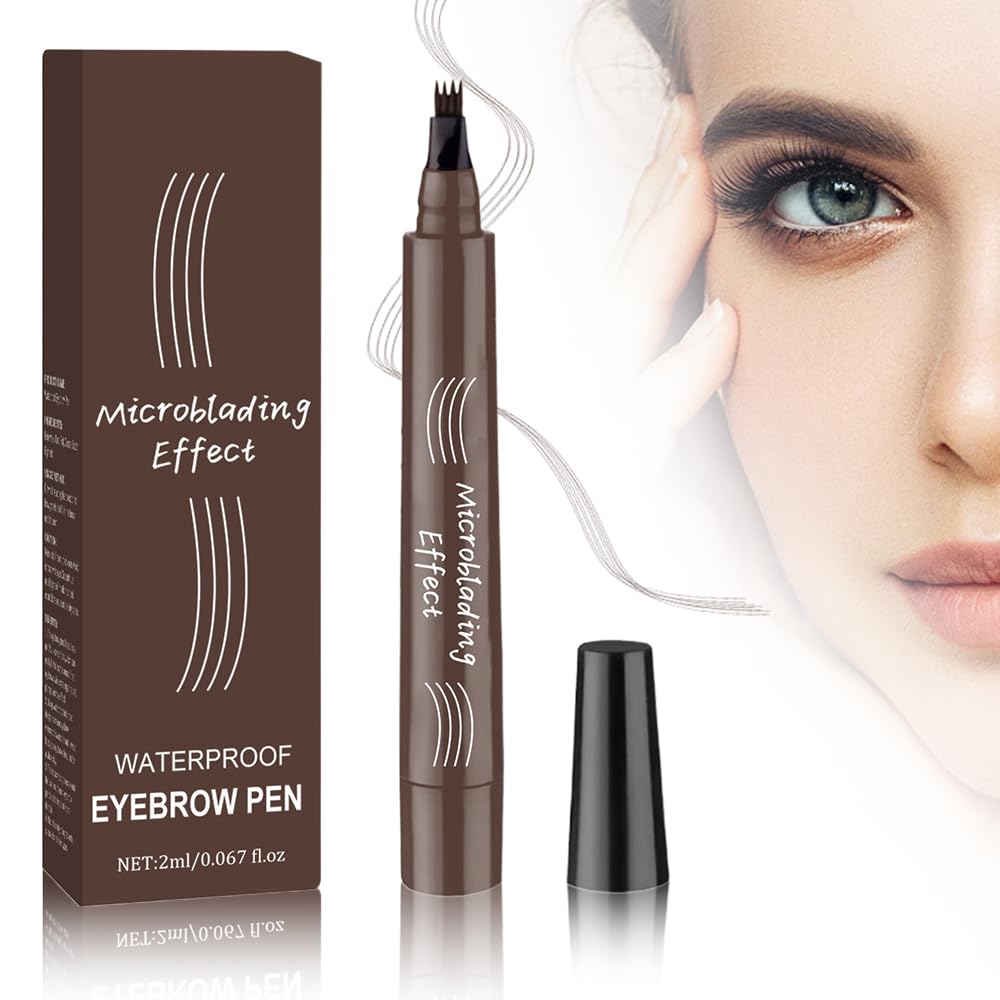 Олівець для брів 3D Microblading Four Claws Liquid Enhanced Natural Brows Dark Grey, фото №1