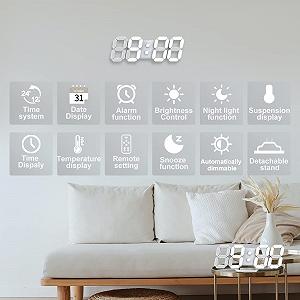 LED Годинник Deeyaple Цифровий будильник 3 повтор сигналу Дистанційне керування Нічник synthetic.ua - Фото 1