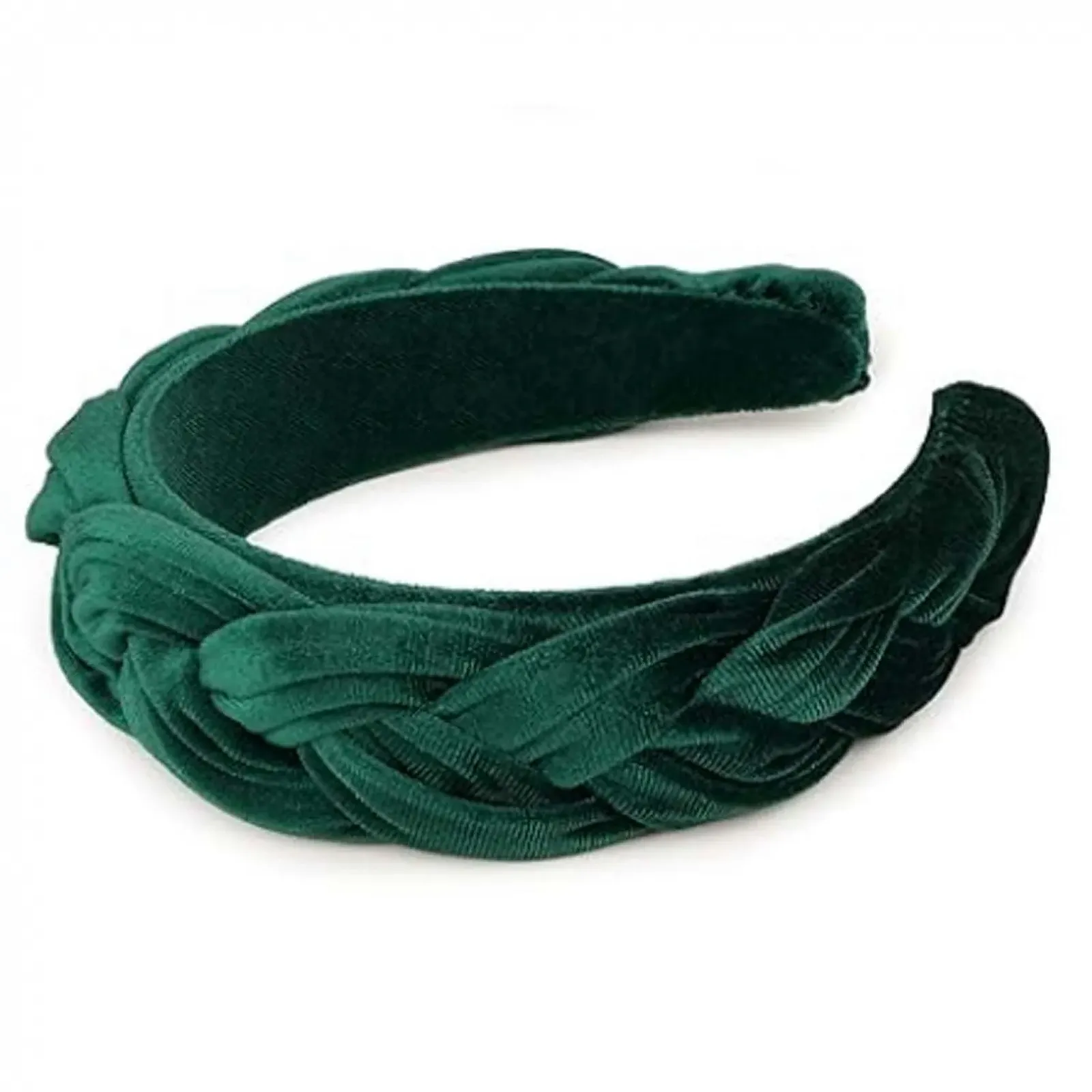 Обруч Оксамитовий плетений в стилі ретро Зелений, фото №1
