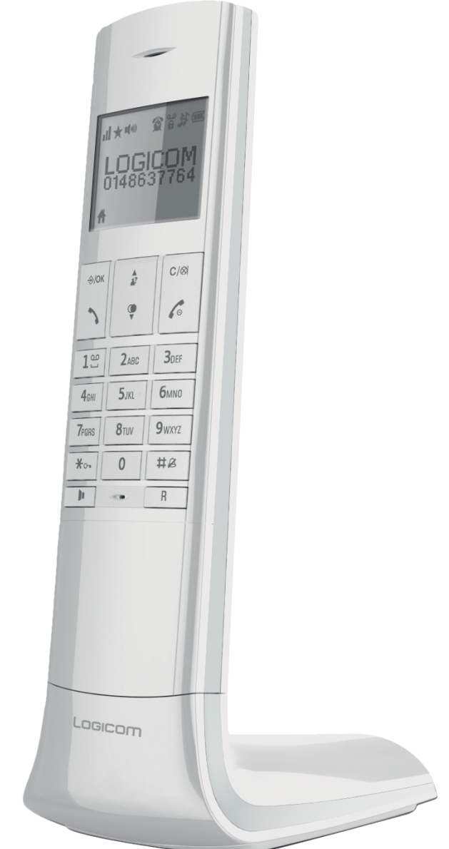 Стаціонарний безпровідний телефон Logicom Luxia 155T Білий, фото №2