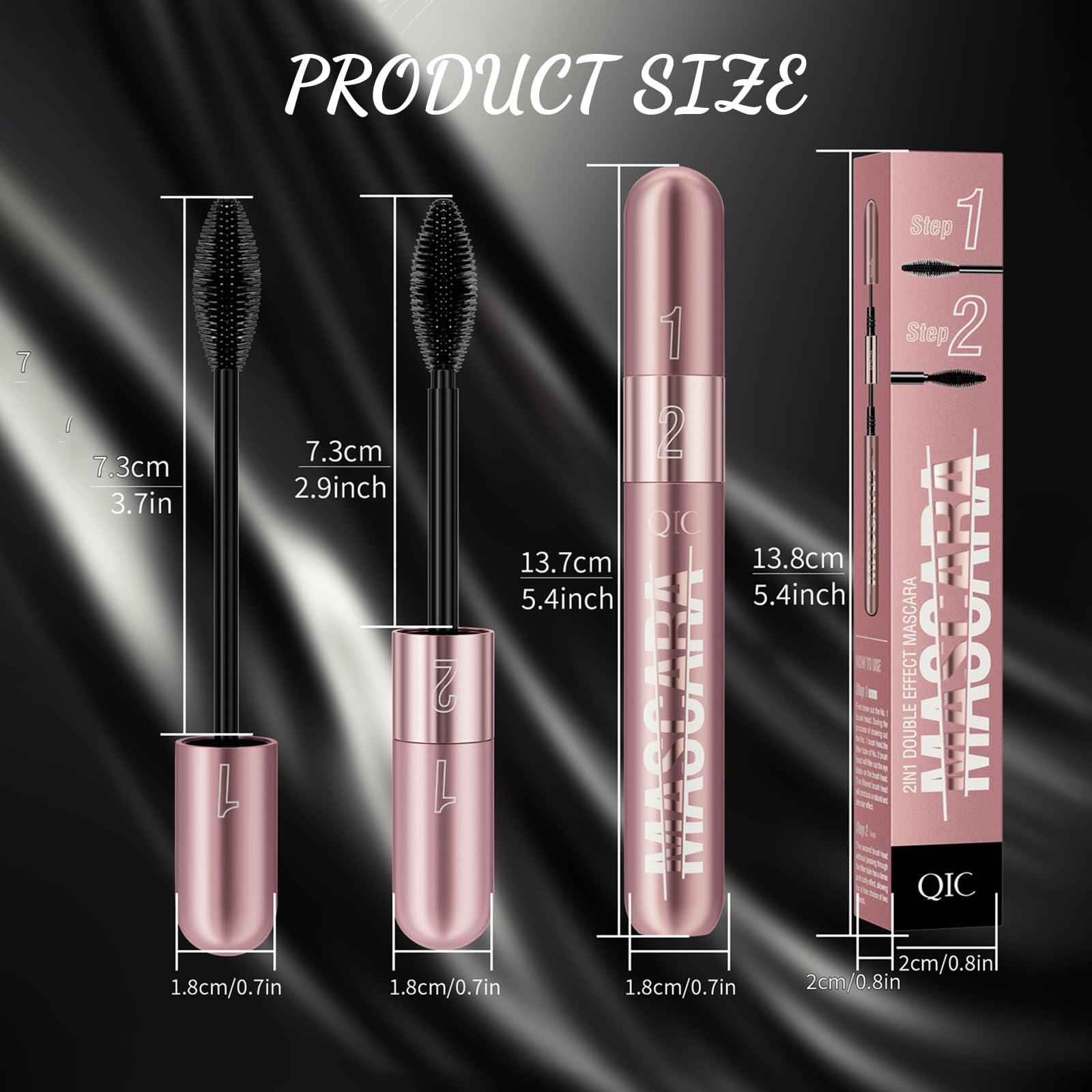 Mascara XiXiRan 2-in-1, водостойкая для чувствительных глаз, длинные густые объемные ресницы, фото №2