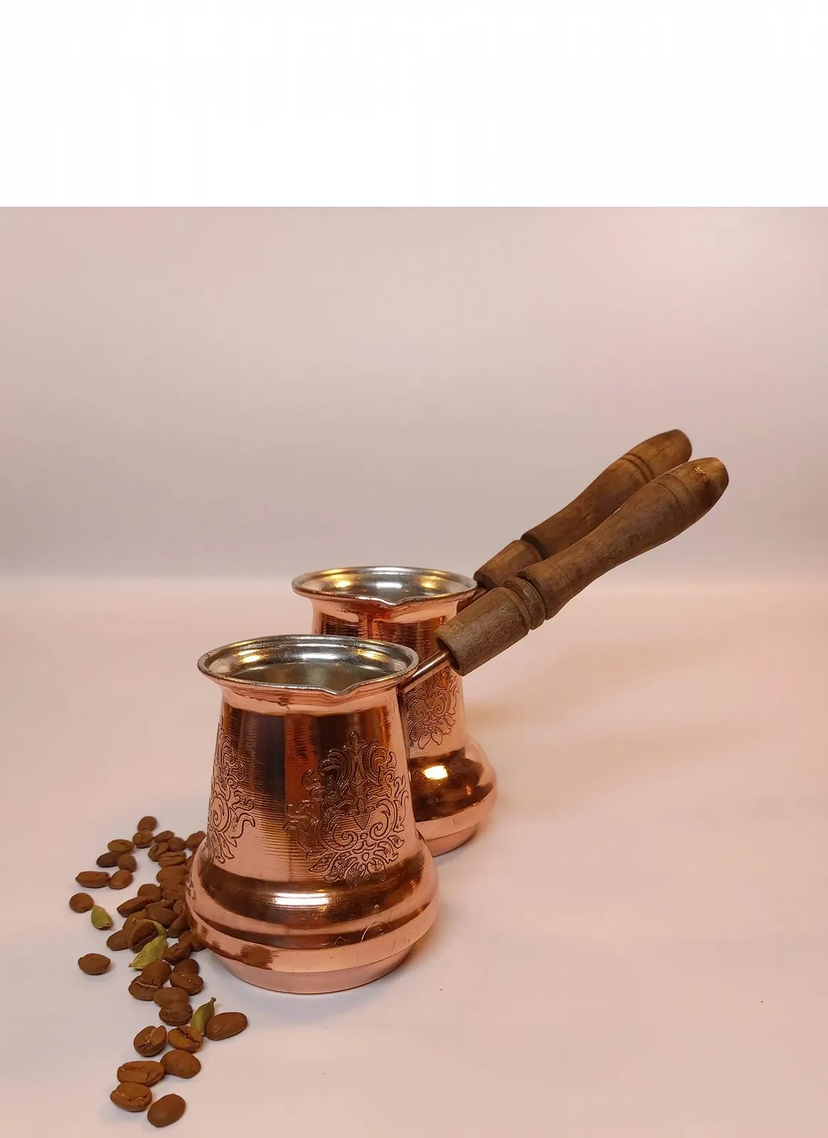 Турка LEO Design Мідна Cezve Ibrik Briki з дерев'яною/латунною ручкою, фото №4