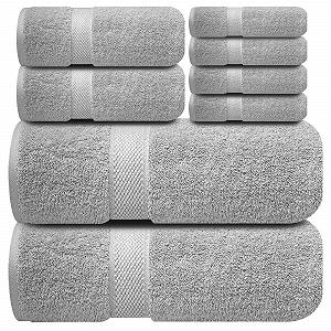 Набір рушників Infinitee Xclusives Premium 8 шт. 100% бавовна Light Grey - Фото 1