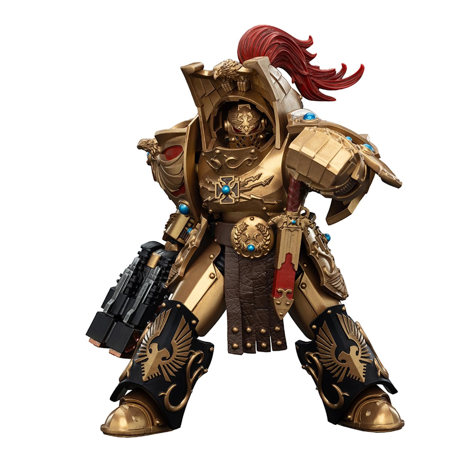 Фигурка JoyToy Warhammer 40K Legio Custodes Aquilon Terminator Squad Aquilon с Twin-Linked Adrathic Destructor, 1:18, фото №1