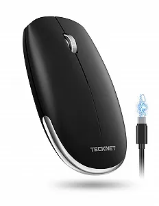 Мышь Bluetooth TECKNET Беспроводная Перезаряжаемая 4000 DPI Черная - Фото 1
