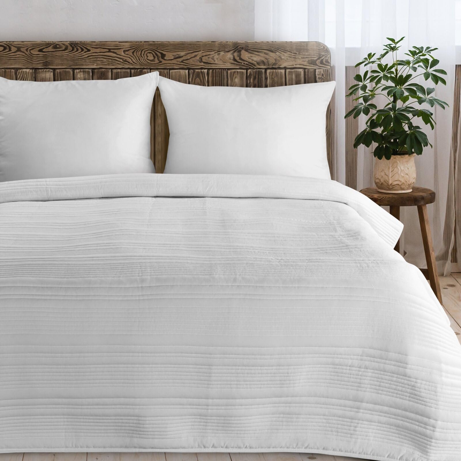 Покривало Eurofirany Оксамитове Tara з смужками Білий 220 x 240 см, фото №1 Покривало Eurofirany Оксамитове Tara з смужками Білий 220 x 240 см, фото №1