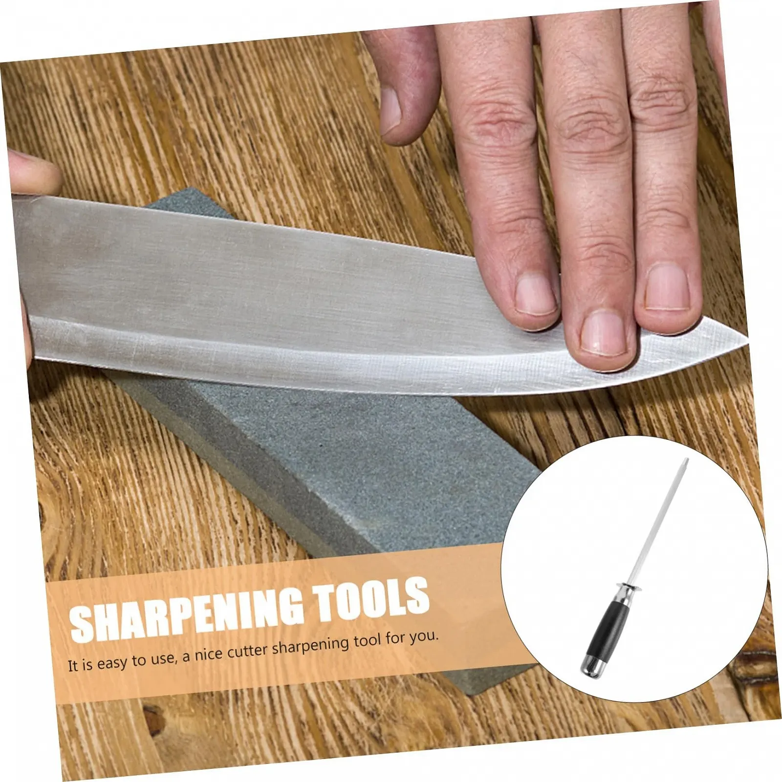 Мусат для ножей кухонный из нержавеющей стали эргономичный, фото №3