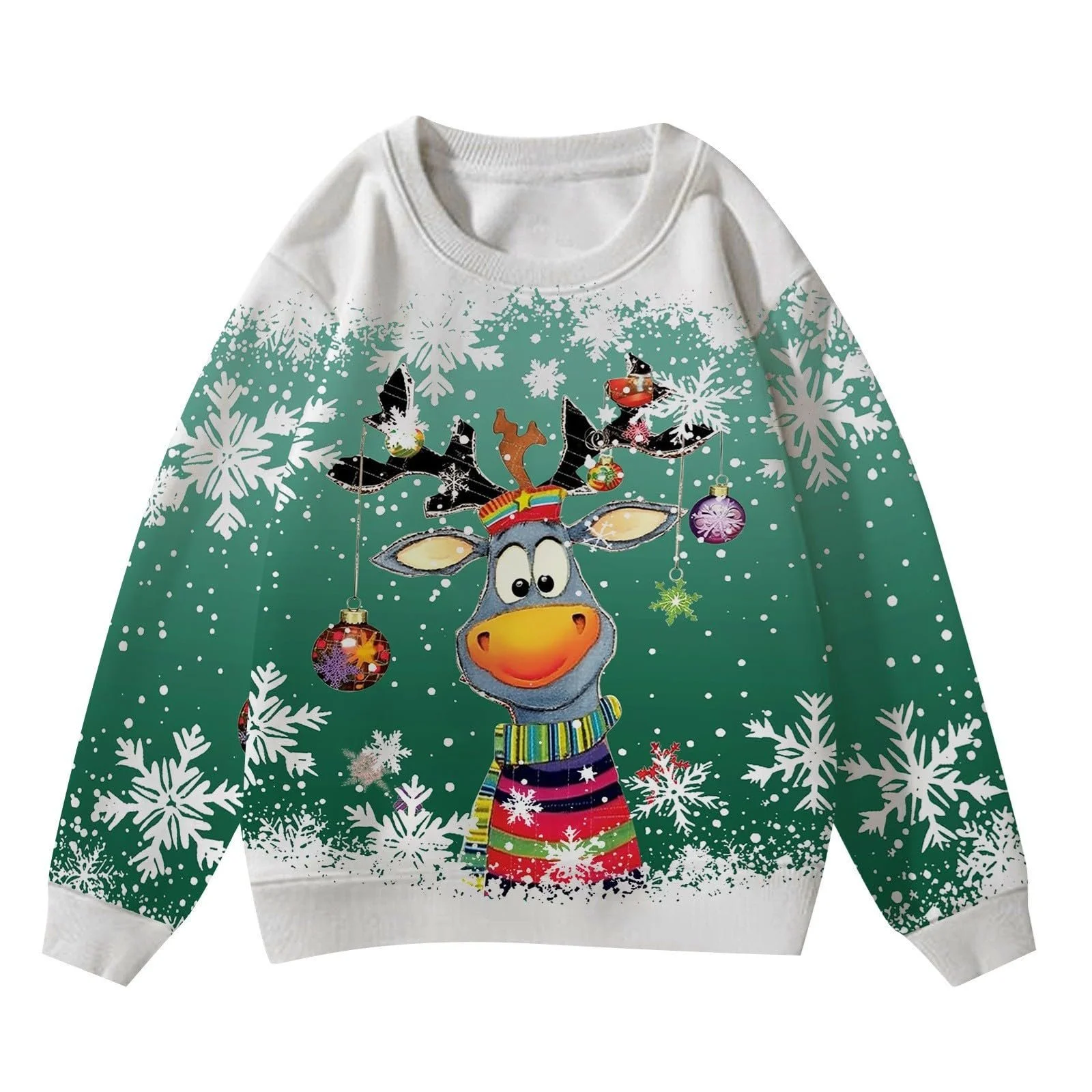 Пуловер для дівчат, дитячий різдвяний Світшот, фото №3