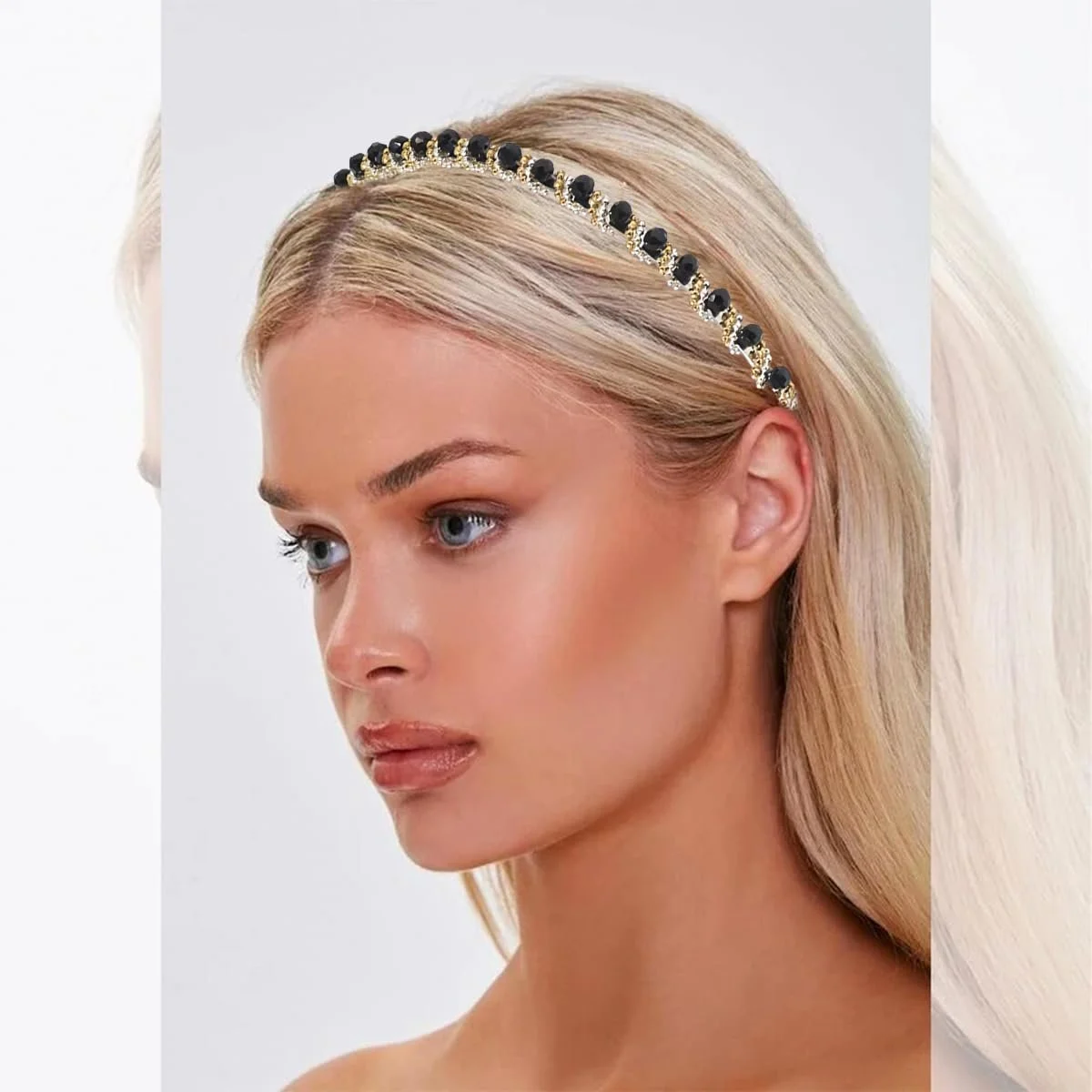 Обруч Модный Хрусталь Бриллиант Металл Блестящий, фото №5