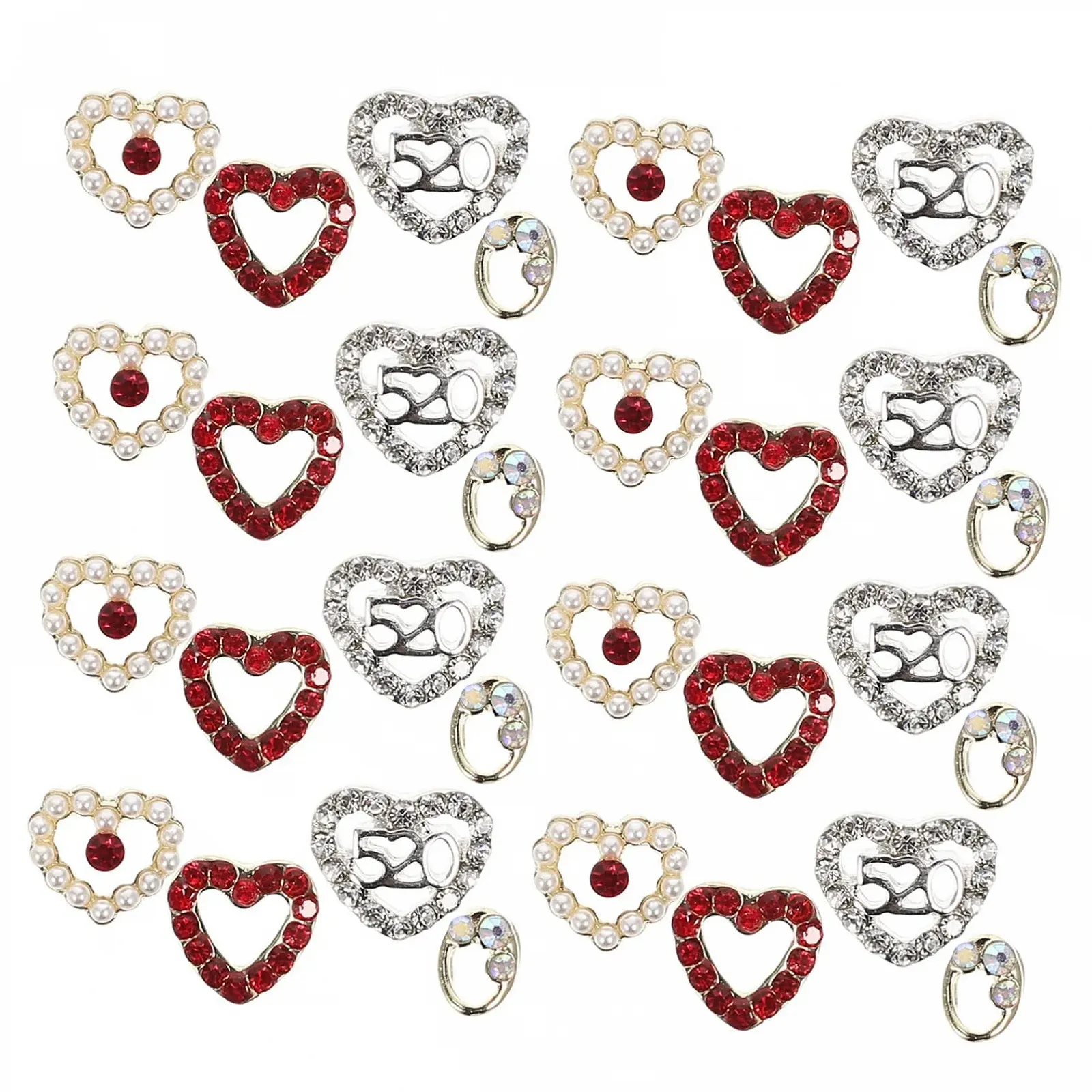 Украшения для ногтей Сердечки FRCOLOR 80 шт. Аксессуары для маникюра для дизайна ногтей ко Дню Святого Валентина, фото №6