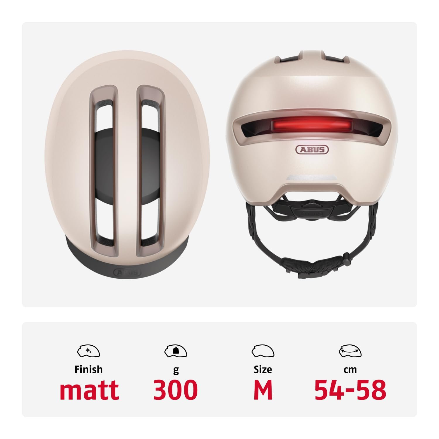 Шлем Urban ABUS HUD-Y с магнитным аккумуляторным задним LED-фонарем и магнитной застежкой, фото №3