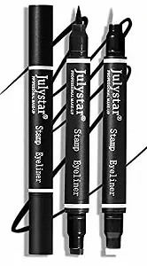 Підводка-штамп Julystar Cool Black Seal водостійка та не розмазується, з двома наконечниками - Фото 1