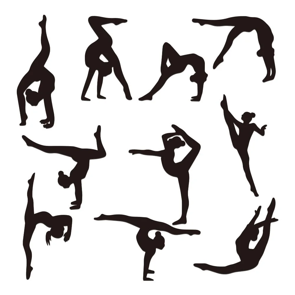 Наклейка на стіну SUPERDANT Gymnastics Pose самоклеюча вінілова DIY Black White, фото №3