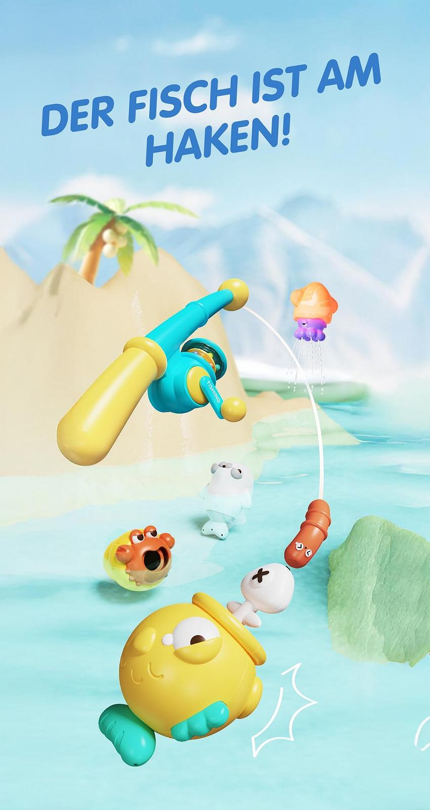 Игра для ванны Рыбалка 8 предметов, Магнитная, фото №7