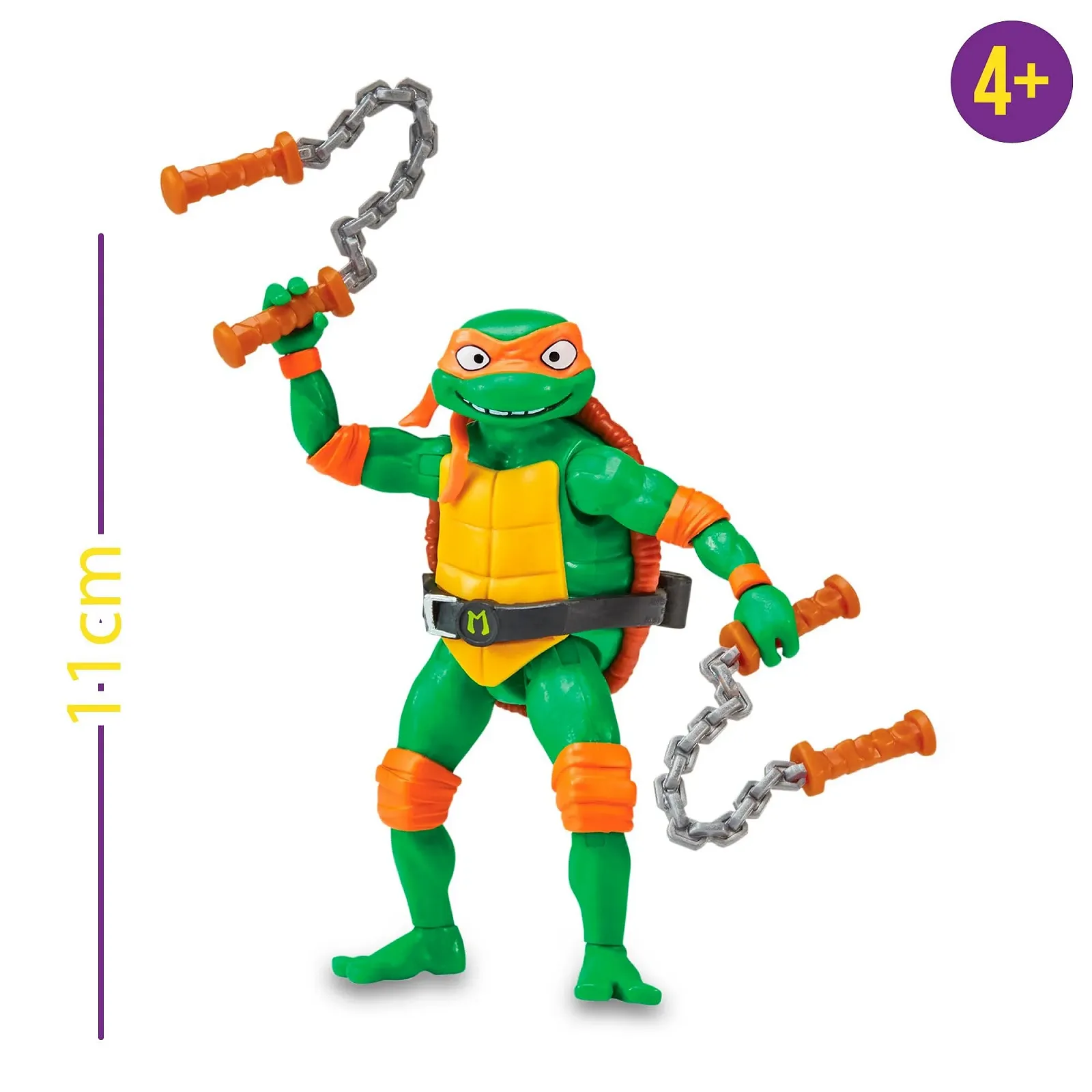Игровая фигурка Giochi Preziosi Ninja Turtles Mutated Chaos Michelangelo 12 см шарнирная с аксессуарами, фото №2