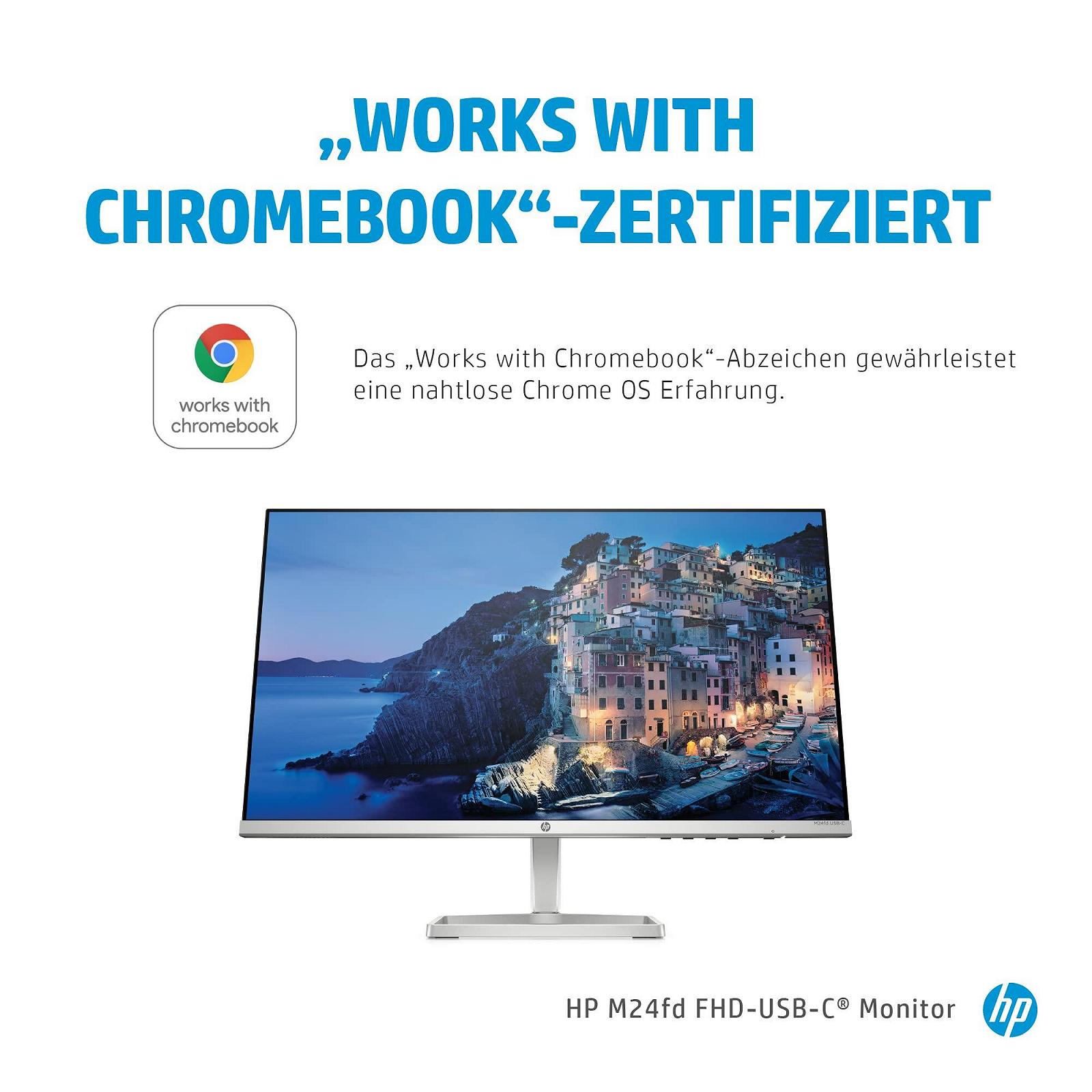 Монитор HP M24fd (24 дюйма, Full HD IPS, 75Hz, AMD FreeSync, HDMI 1.4, USB-C, Время отклика 5мс) Серебристый/Черный, фото №4