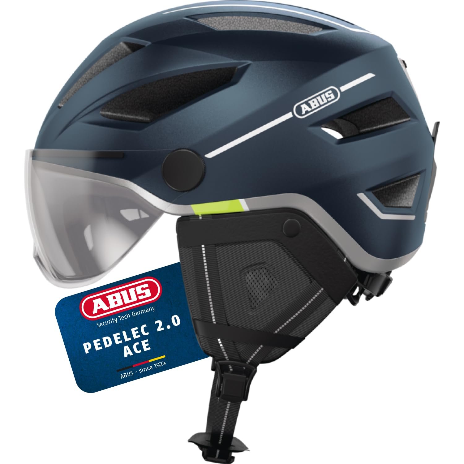 Шолом ABUS Pedelec 2.0 ACE City Cycling з заднім ліхтарем, козирком, дощовиком, захистом для вух, для чоловіків та жінок, фото №1