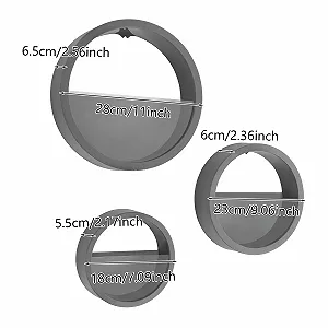 Настенные цветочные горшки 3 шт. Круглые ABS Серый synthetic.ua - Фото 1