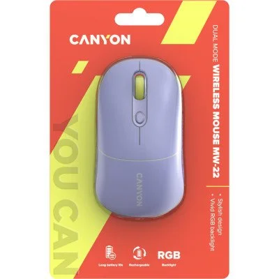 Мышка Canyon MW-22 Dual Band RGB Wireless Mountain Lavender (CNS-CMSW22ML), фото №6