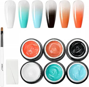 Гель для малювання AIMEILI, 6 кольорів, гель для градієнтного УФ-малювання, набір для омбре-манікюру - Фото 1