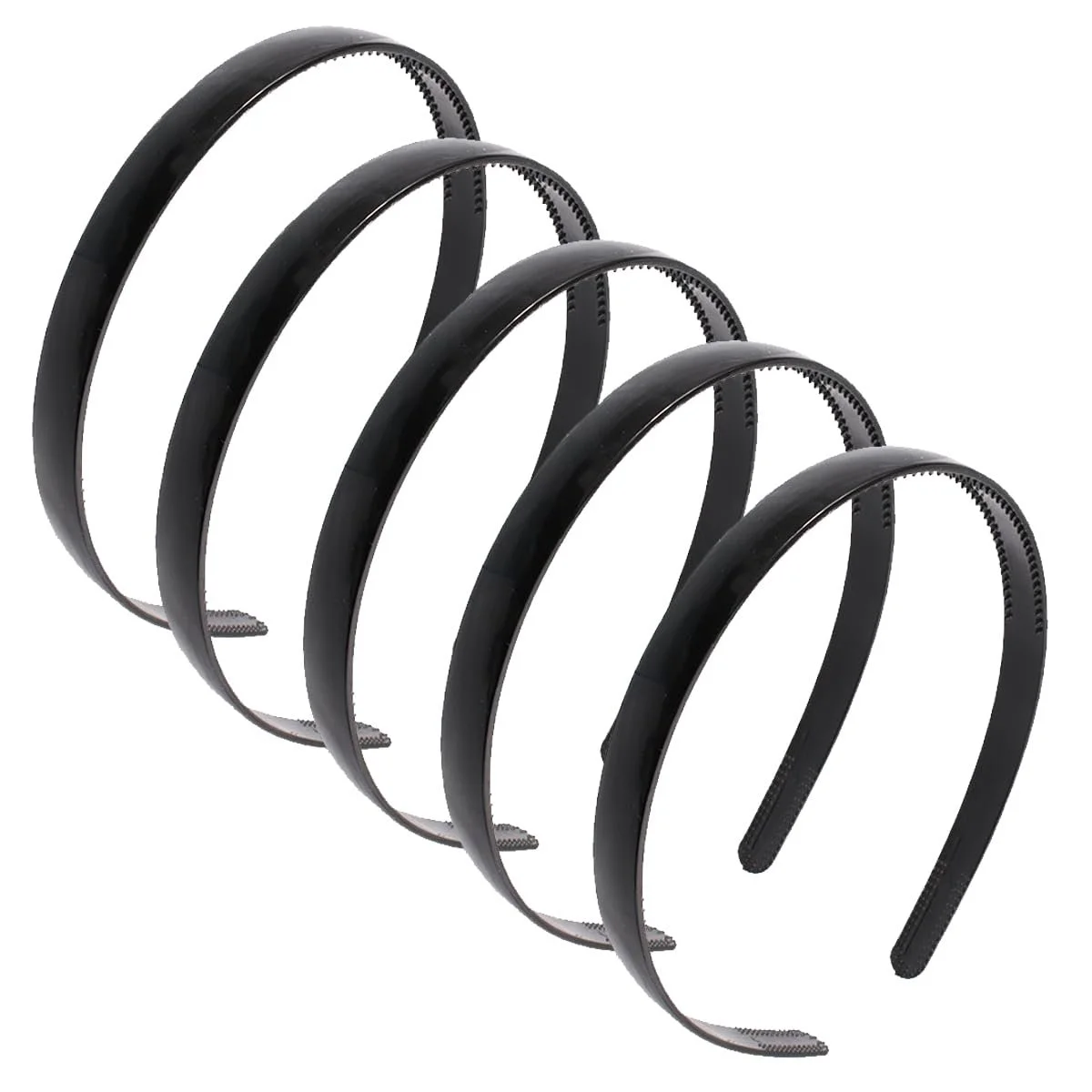Обруч для волосся пластиковий чорний, 6 штук, фото №1