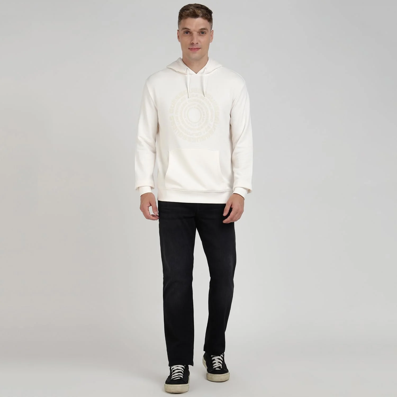 Бавовняна суміш Толстовка з капюшоном GUESS Білий Salzweiß, 40, фото №4 Бавовняна суміш Толстовка з капюшоном GUESS Білий Salzweiß, 40, фото №4