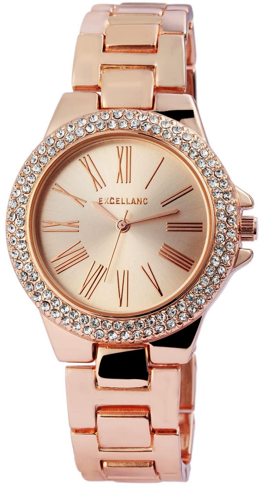 Годинник Excellanc Жіночий Браслет Метал Стрази Розкладний Замок Аналоговий Кварцовий, фото №1