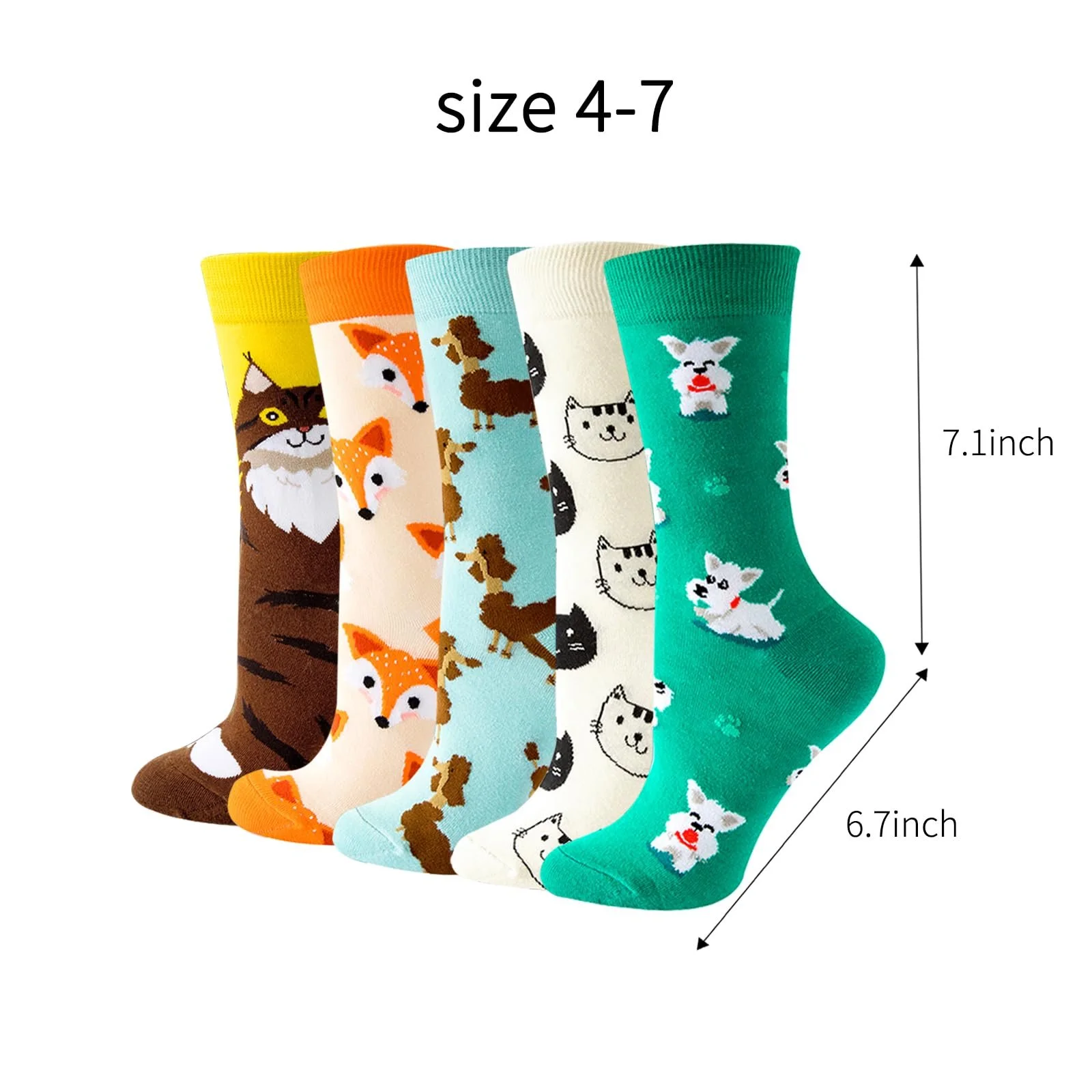 Носки Женские С Красочным Рисунком Фруктов Еды, Забавные Мягкие Хлопковые Носки, 5 Пар, Удобные, Дышащие Носки 35-42, фото №7