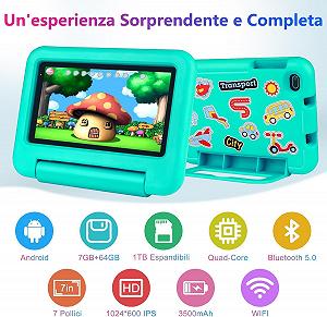 Планшет 7'' SEBBE S21 4+3/64Gb 4 ядра Android 13 Зеленый synthetic.ua - Фото 1