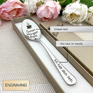 Ложка Чайна з гравіюванням "Good Morning Dad" synthetic.ua - Фото 1