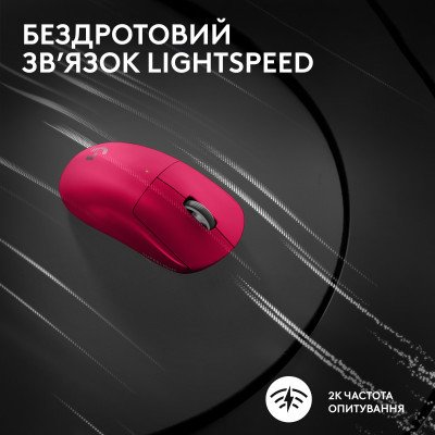 Мышка Logitech G Pro X Superlight 2 Lightspeed Wireless Magenta (910-006797), фото №9 Мышка Logitech G Pro X Superlight 2 Lightspeed Wireless Magenta (910-006797), фото №9