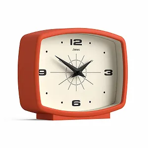 Настольные часы JONES CLOCKS Film Прямоугольный Ретро Дизайн Оранжевый synthetic.ua - Фото 1