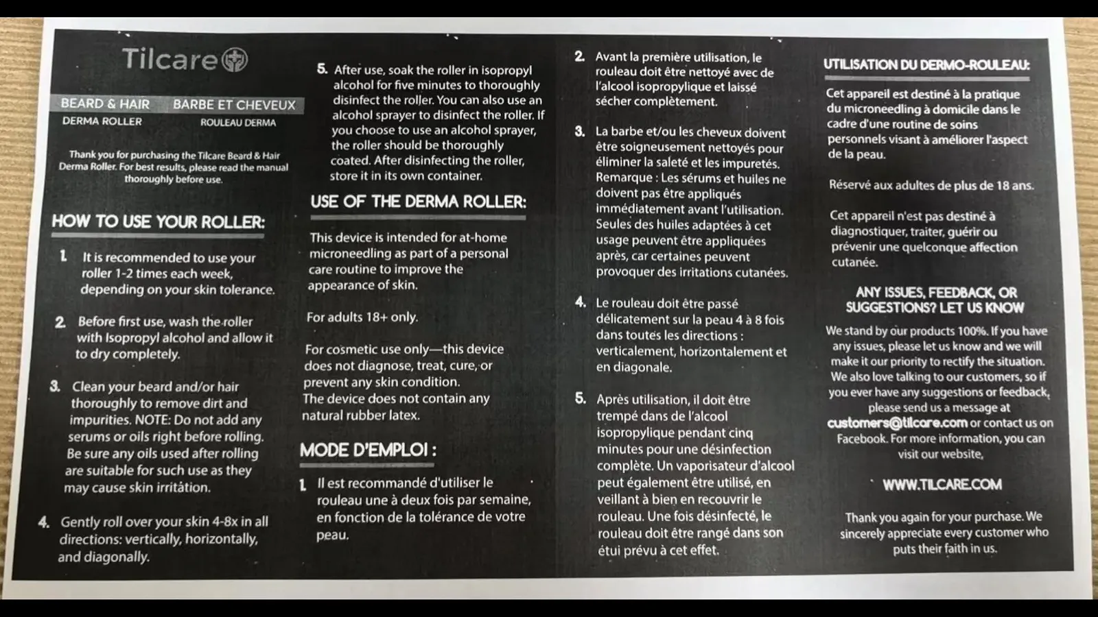 Дермаролер Tilcare для бороди та росту волосся, титановий, 0,25 мм, фото №8