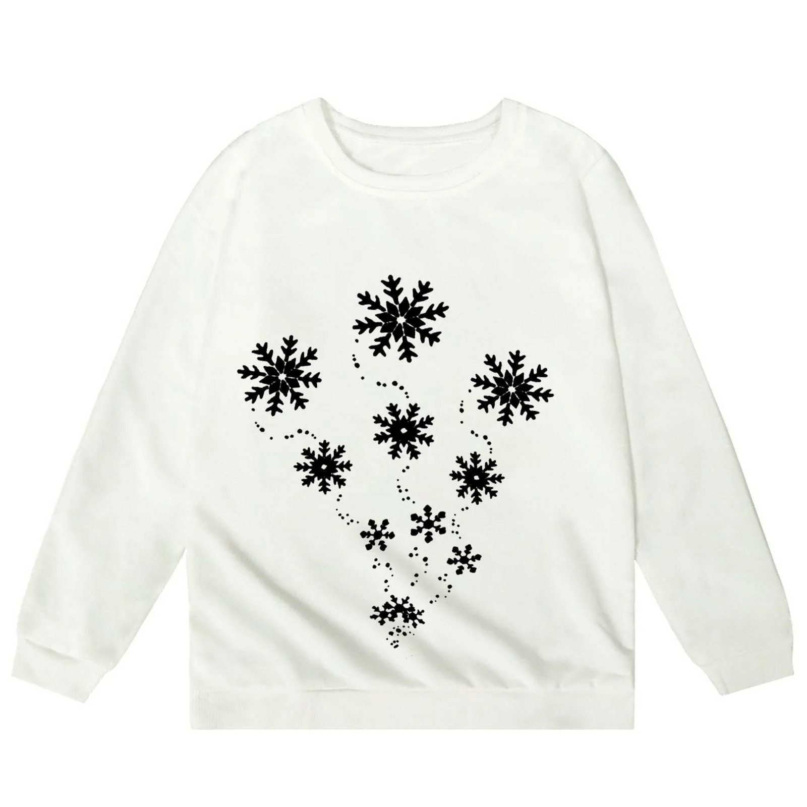 Різдвяний світшот для дівчинки, з різдвяним принтом, з круглим вирізом, з довгими рукавами, фото №2