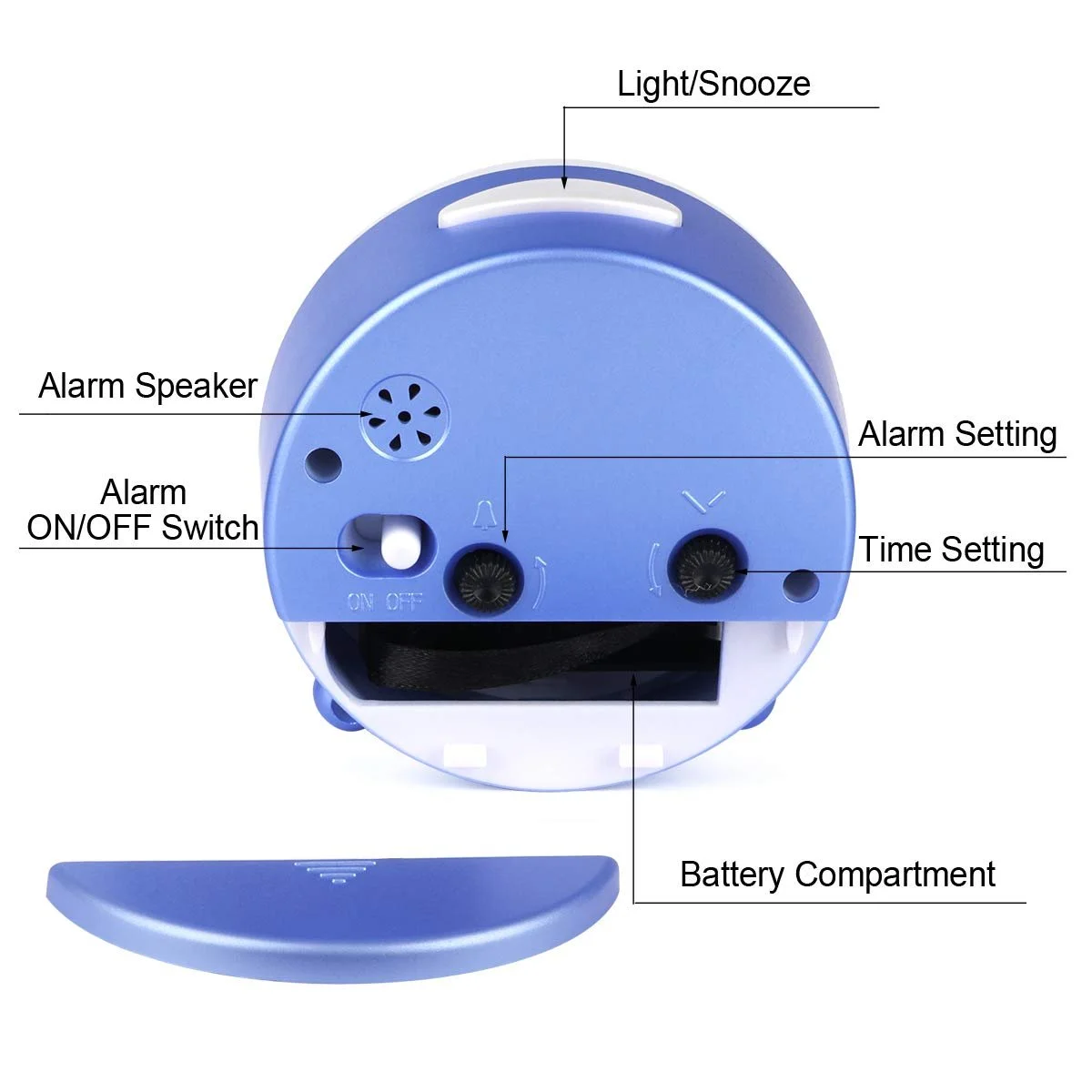 Дитячий Будильник DTKID, Безшумний будильник з повтором сигналу та нічником, фото №6
