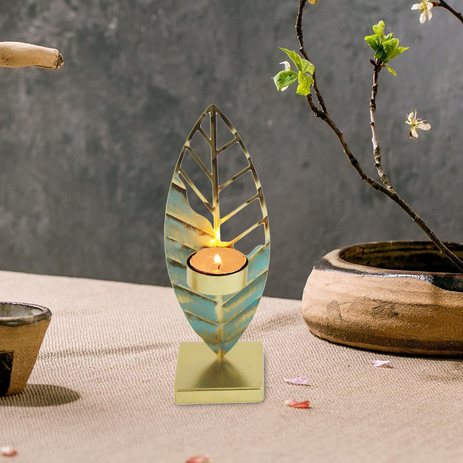 Подсвечник F Fityle Для чайных свечей 7 см x 20 см Синий лист, фото №6 Подсвечник F Fityle Для чайных свечей 7 см x 20 см Синий лист, фото №6