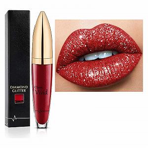Блиск для губ Diamond Shiny Waterproof Matte Diamond Shimmer 18 кольорів, Відтінок 10 - Фото 1